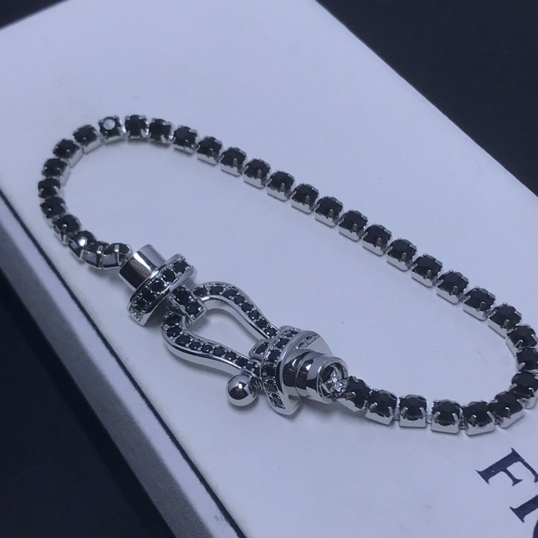 [Psychic Jewelrys]FORCE  LARGE HORSESHOE FULL DIAMOND TENNIS BRACELET