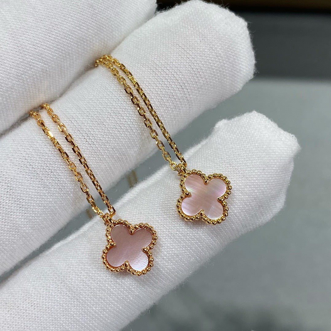 [Psychic Jewelrys]CLOVER 15MM PINK MOTHER-OF-PEARL SINGLE FLOWER NECKLACE