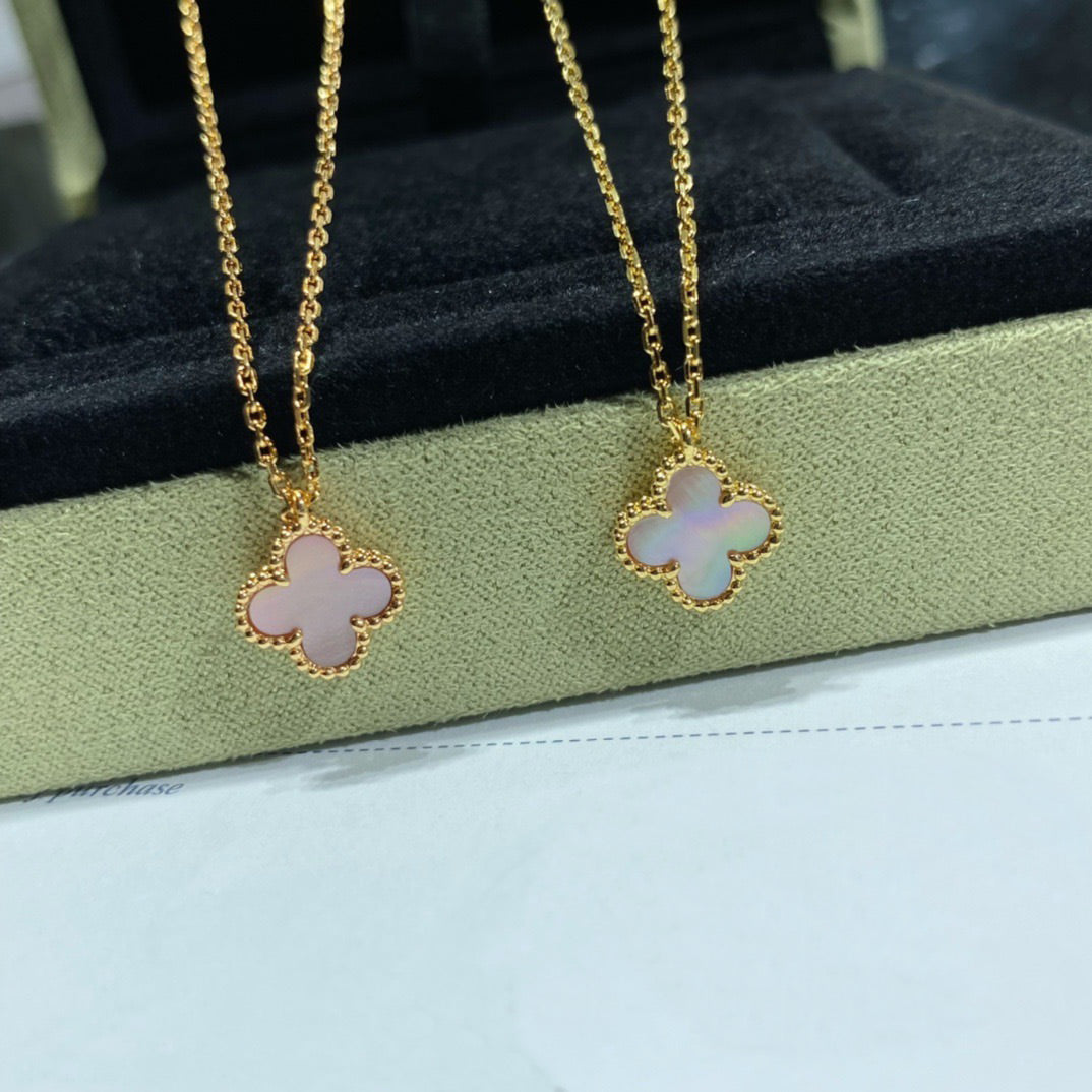 [Psychic Jewelrys]CLOVER 15MM PINK MOTHER-OF-PEARL SINGLE FLOWER NECKLACE