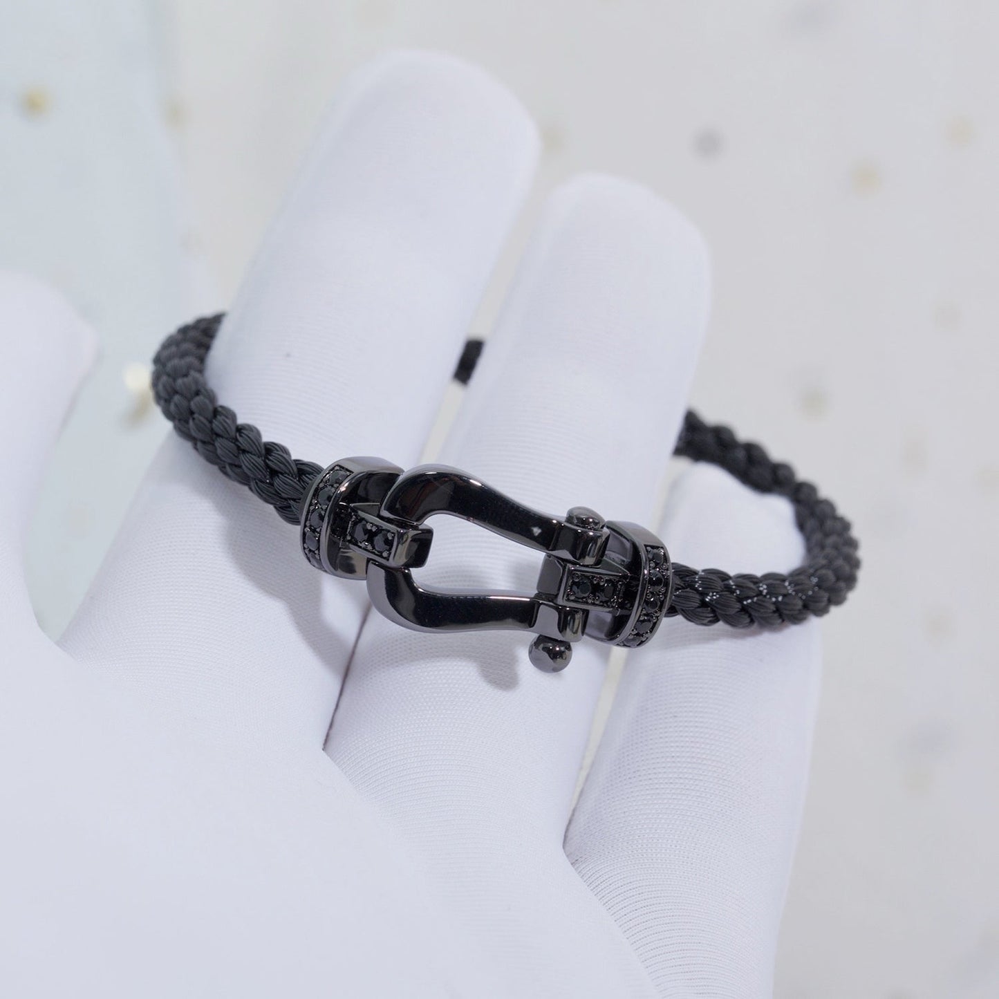 [Psychic Jewelrys]FORCE LARGE SERIES HORSESHOE BLACK SAMURAI BRACELET