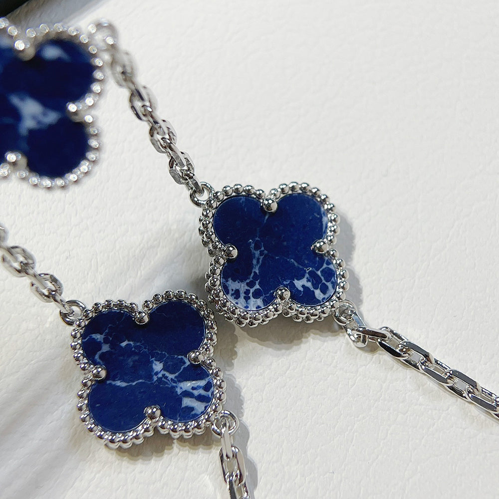 [Psychic Jewelrys]CLOVER 5 MOTIF PIETERSITE SILVER BRACELET