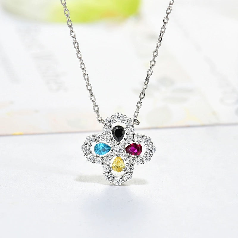 [Psychic Jewelrys]LOOP NECKLACE FULL MOTIF DIAMOND 16MM MULTIPLE COLORS