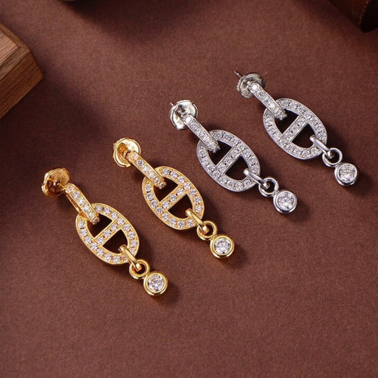 [Psychic Jewelrys]HM CHAINE DIAMOND EARRINGS