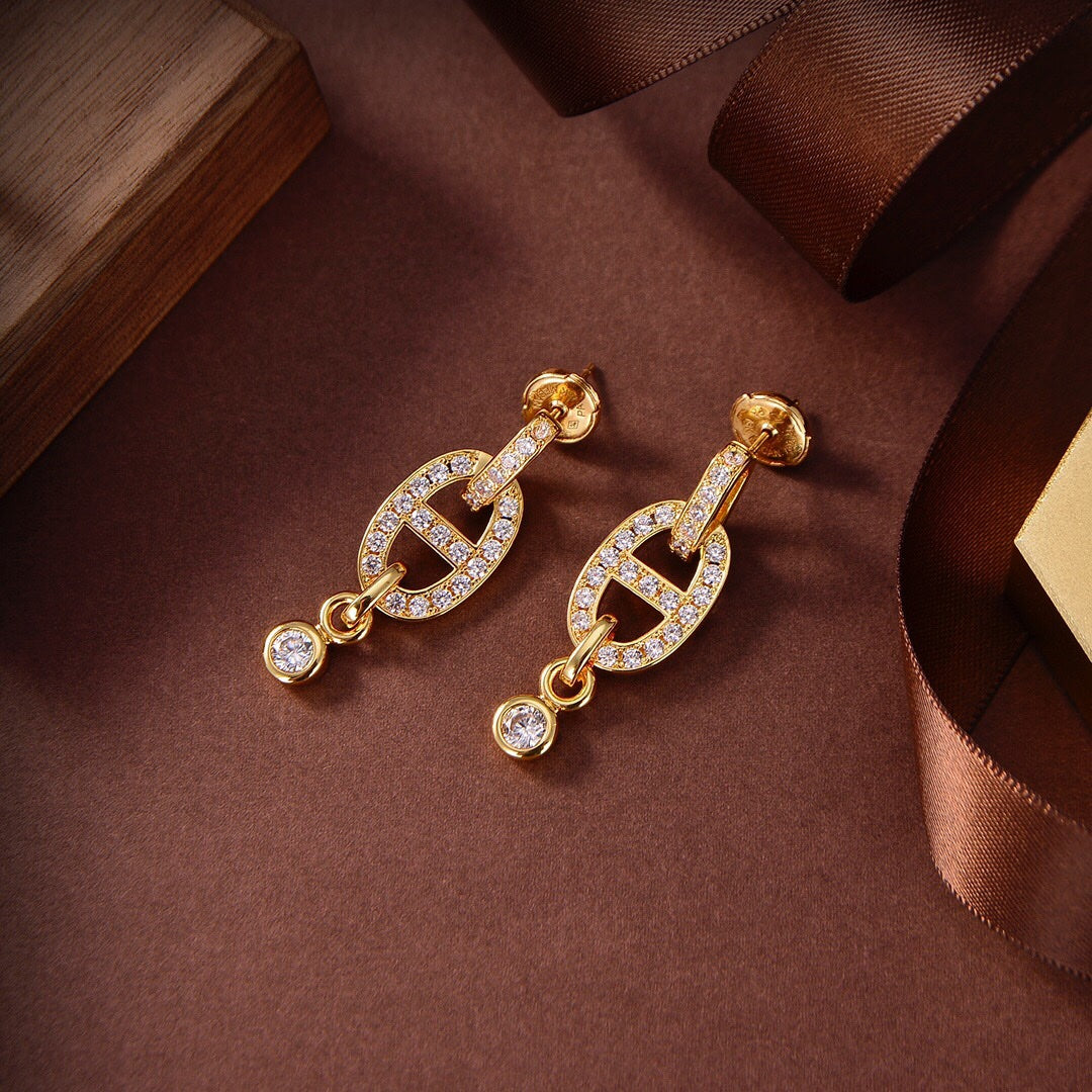 [Psychic Jewelrys]HM CHAINE DIAMOND EARRINGS