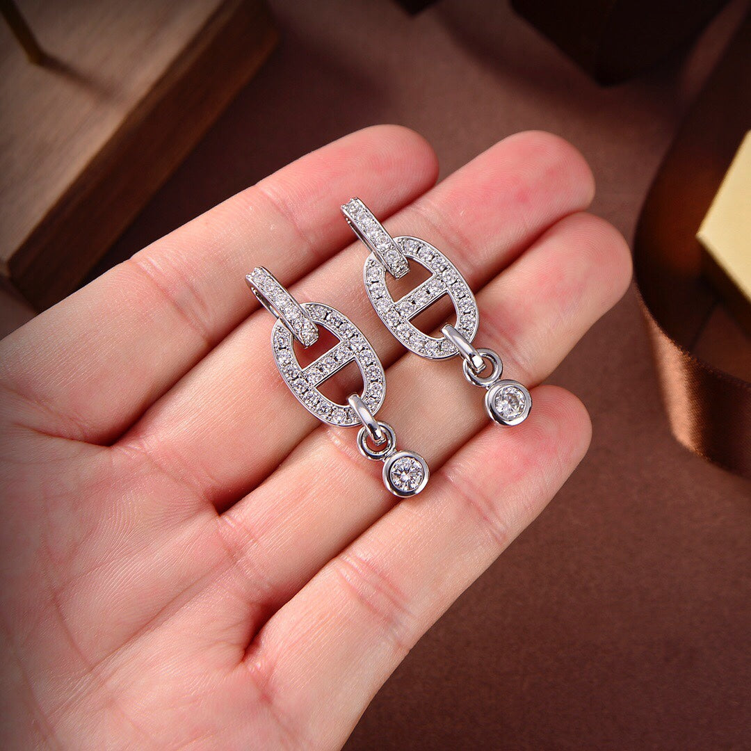 [Psychic Jewelrys]HM CHAINE DIAMOND EARRINGS