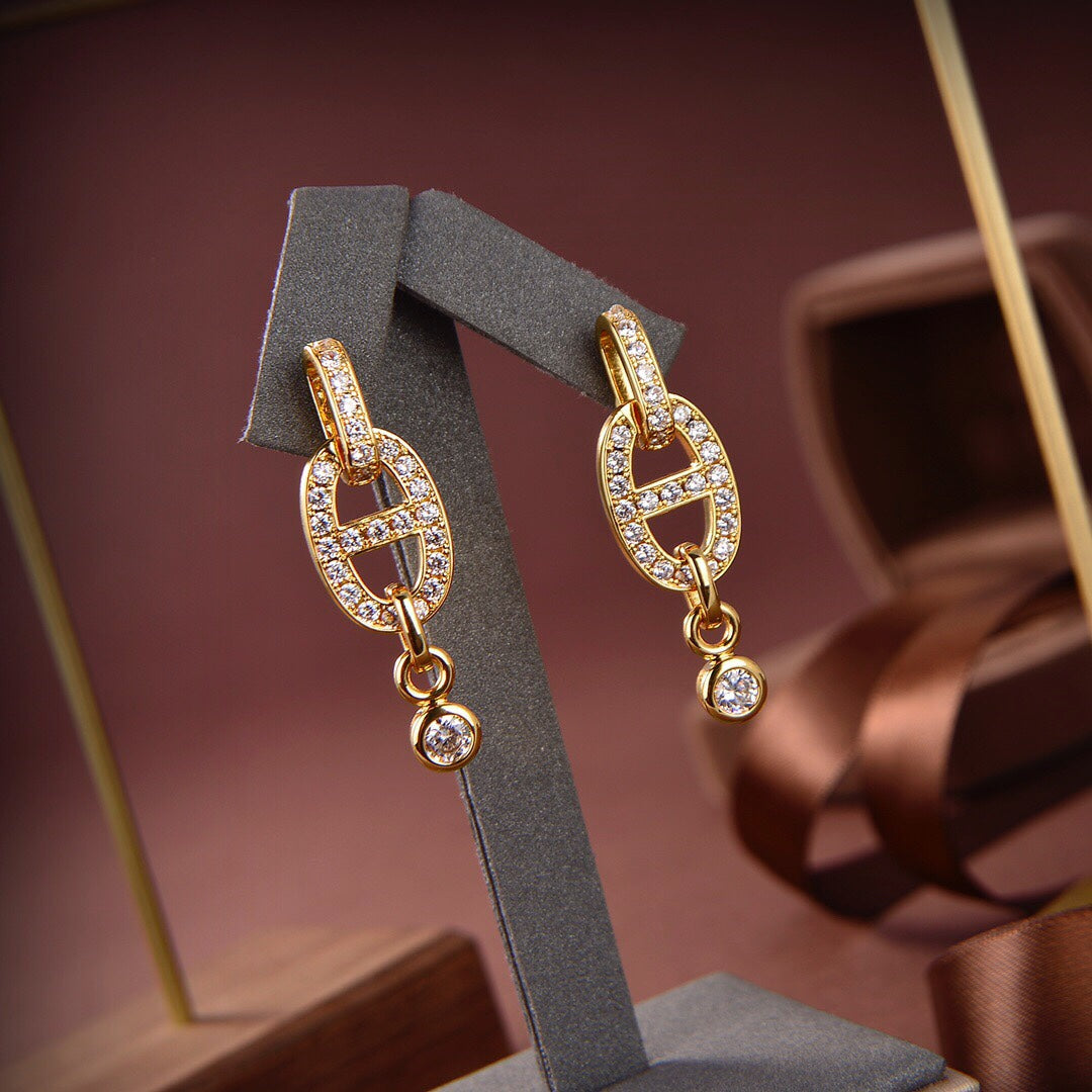 [Psychic Jewelrys]HM CHAINE DIAMOND EARRINGS