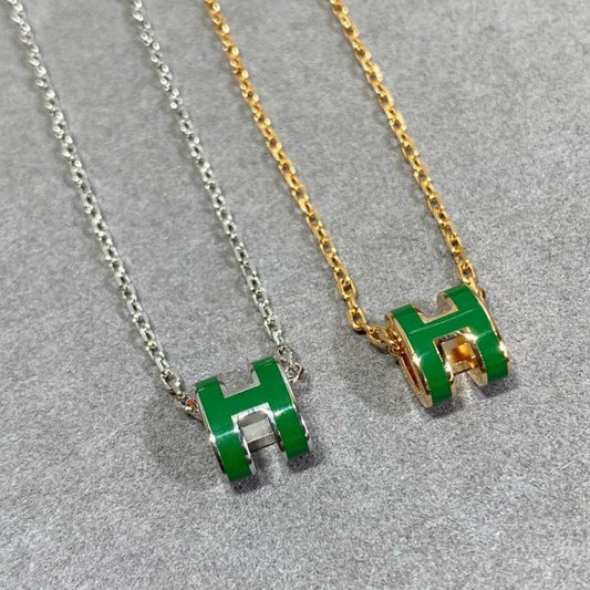 [Psychic Jewelrys]POP H GREEN NECKLACE SILVER AND GOLD
