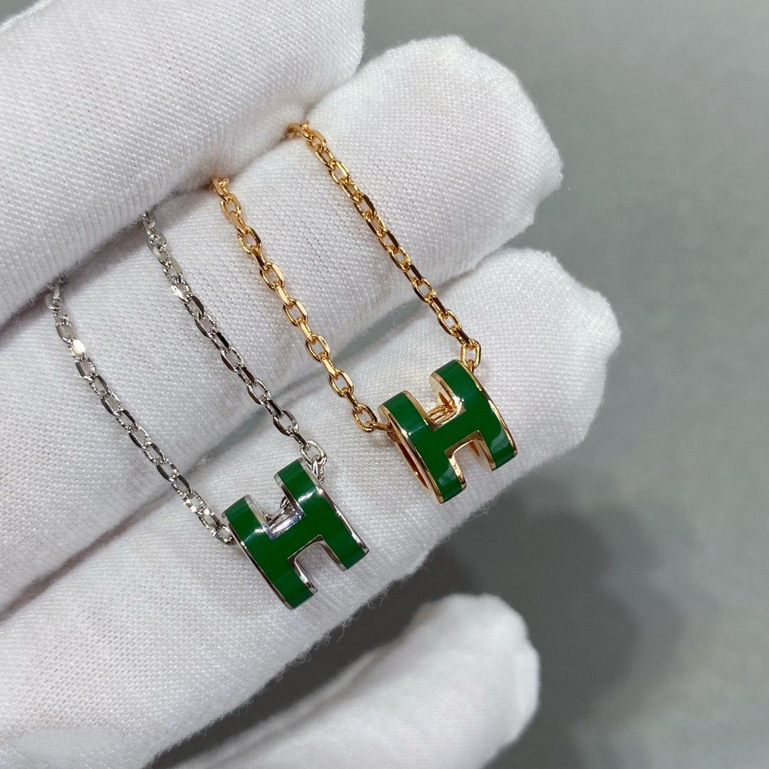 [Psychic Jewelrys]POP H GREEN NECKLACE SILVER AND GOLD