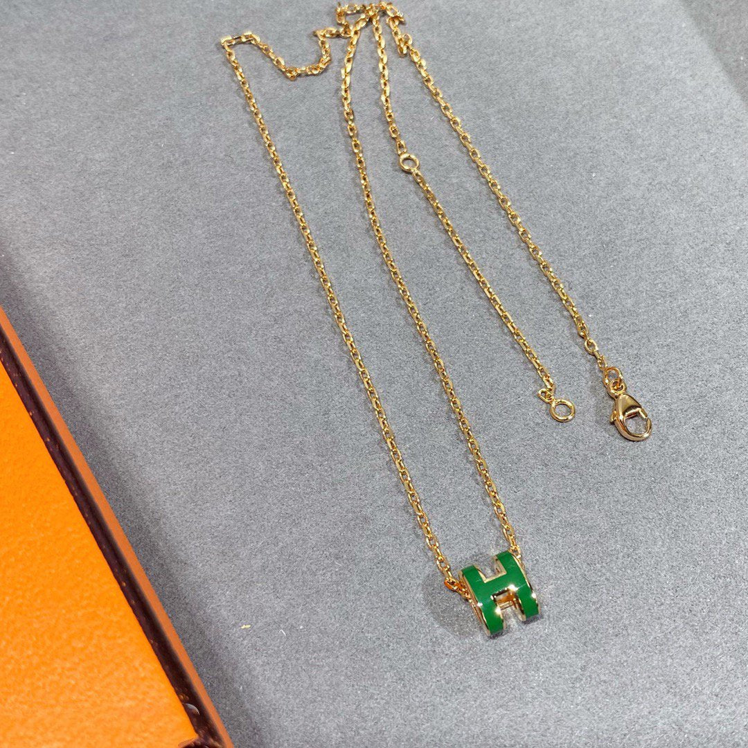 [Psychic Jewelrys]POP H GREEN NECKLACE SILVER AND GOLD