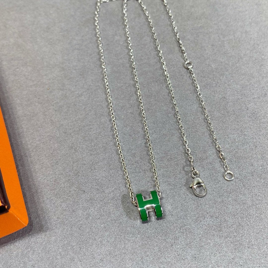 [Psychic Jewelrys]POP H GREEN NECKLACE SILVER AND GOLD