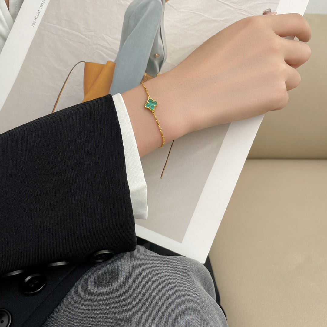 [Psychic Jewelrys]CLOVER BRACELET MALACHITE 1 MOTIF
