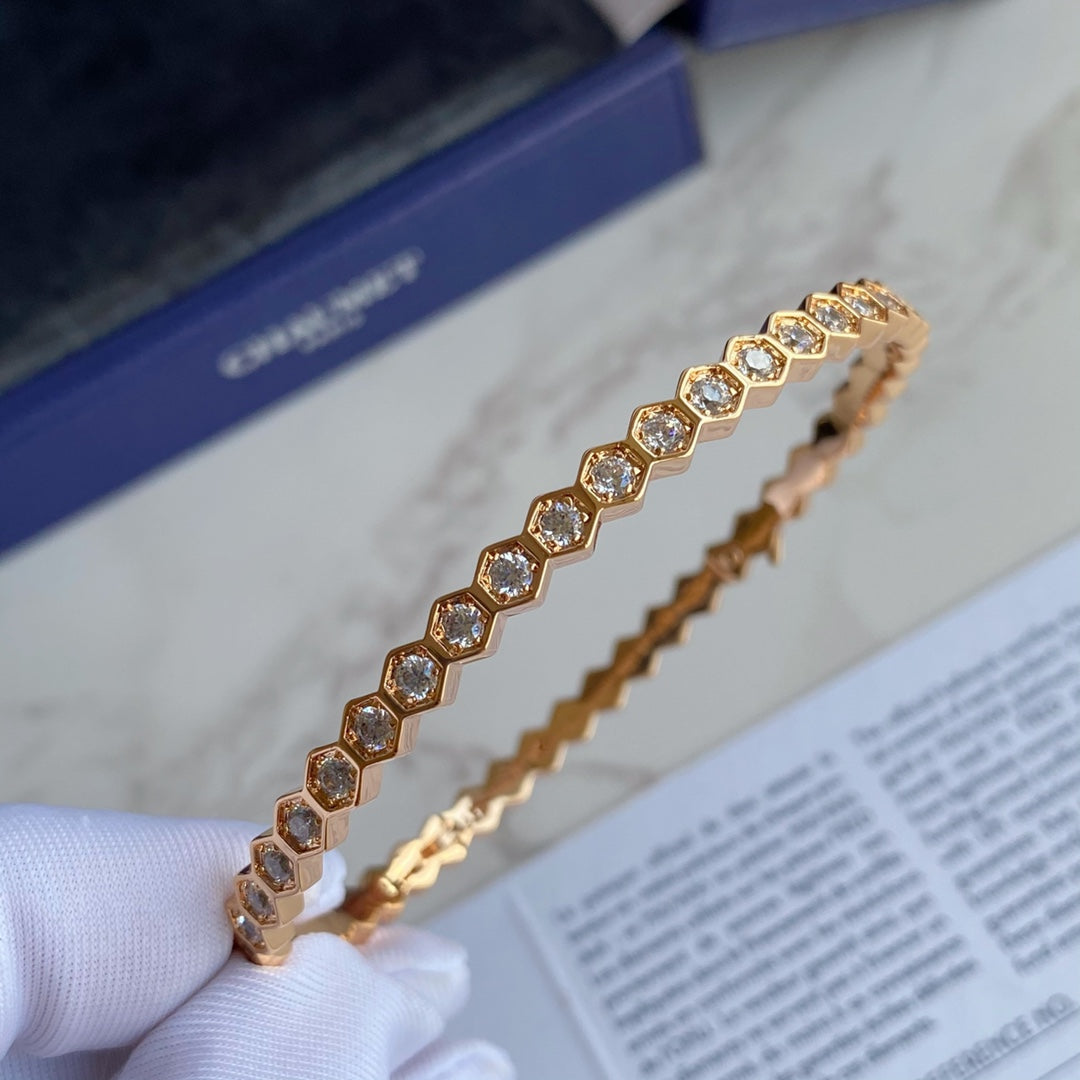 [Psychic Jewelrys]BEE LOVE GOLD BRACELET FULL DIAMOND