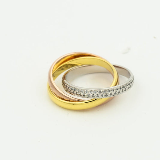[Psychic Jewelrys]TRINITY RING GOLD PINK GOLD SILVER DIAMONDS