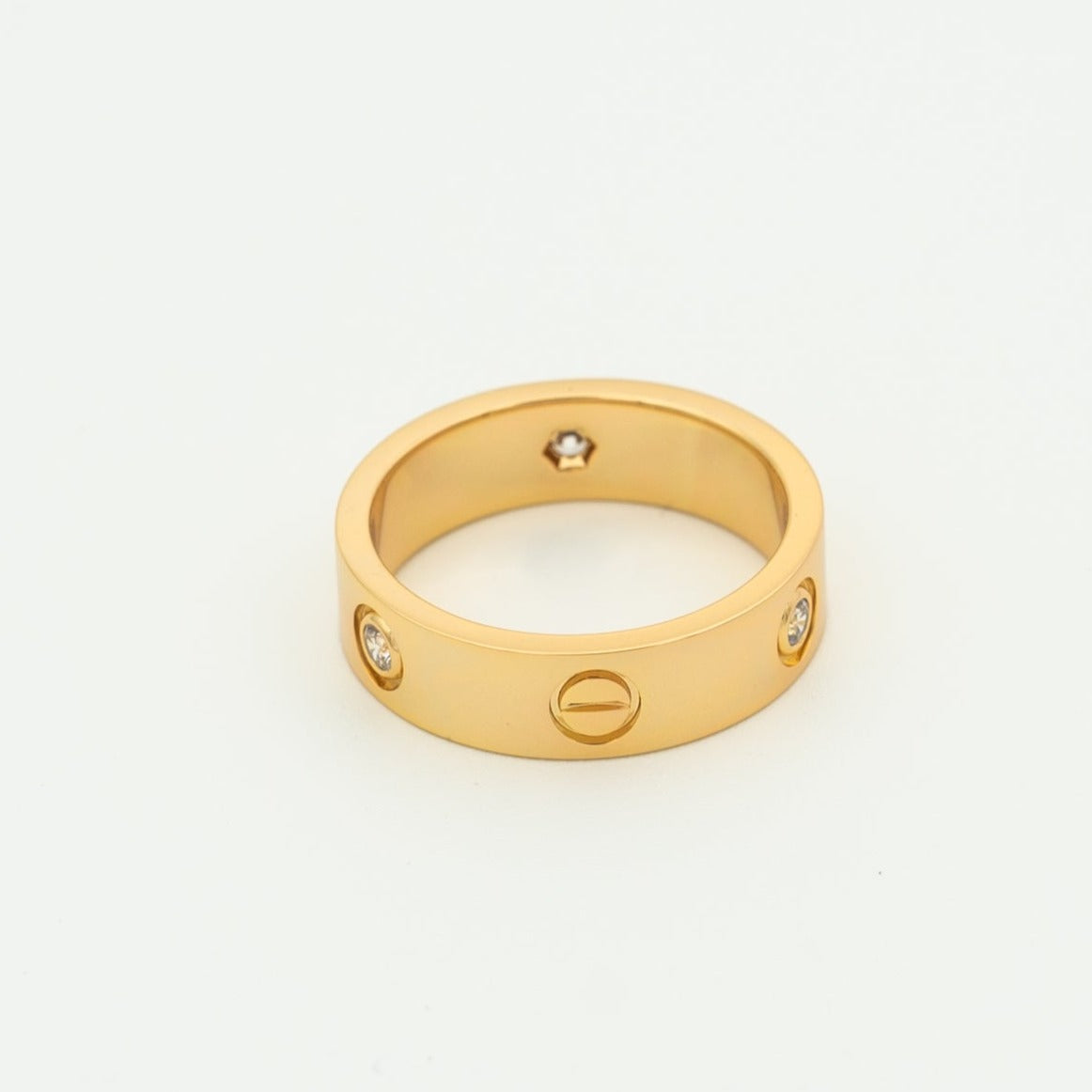[Psychic Jewelrys]LOVE RING 5.5MM 3 DIAMONDS PINK GOLD