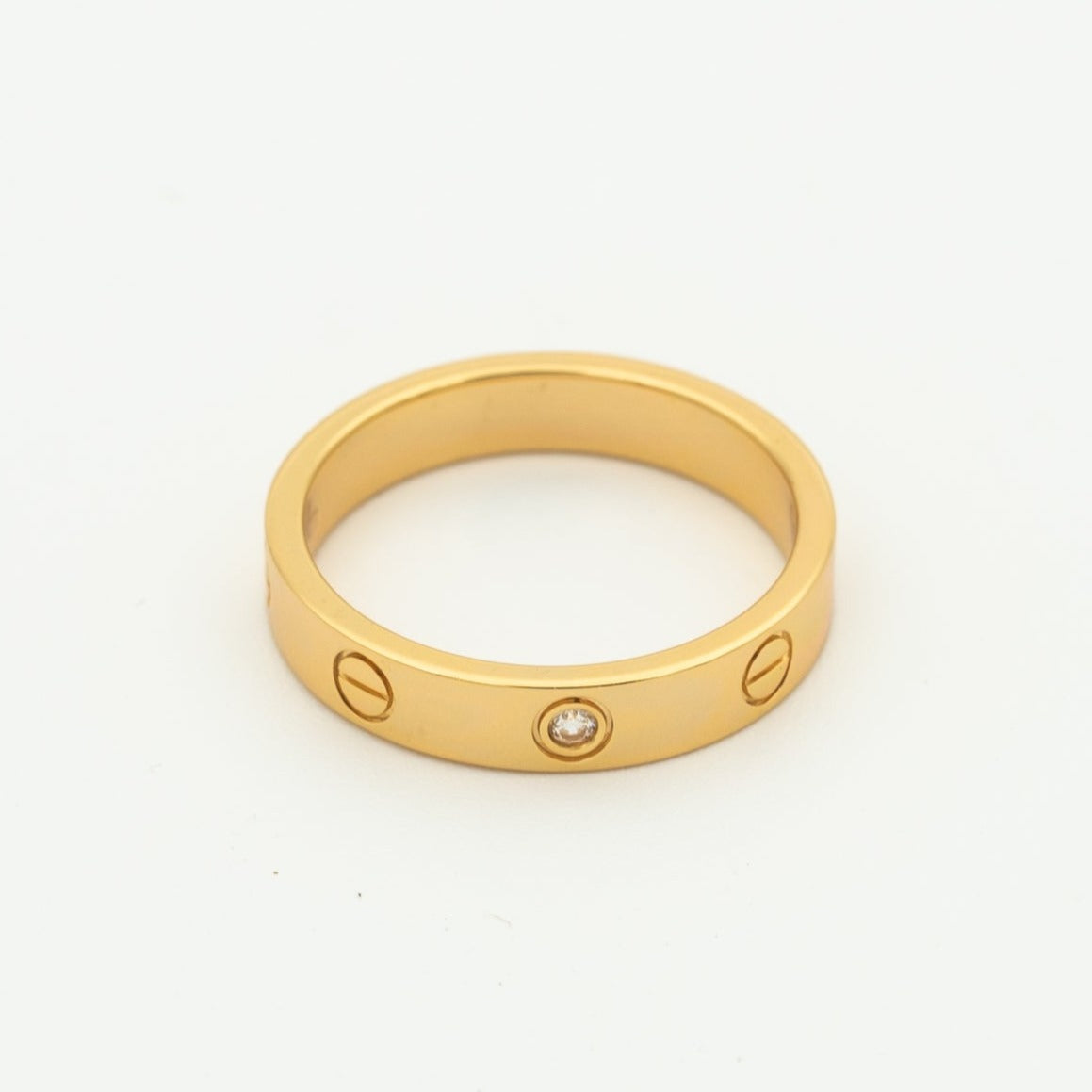 [Psychic Jewelrys]LOVE RING 4MM 1 DIAMOND PINK GOLD