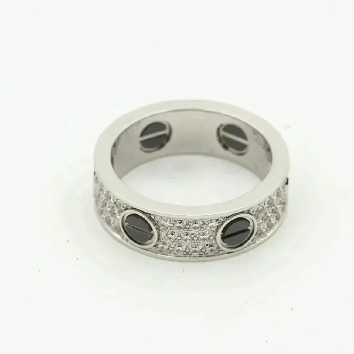 [Psychic Jewelrys]LOVE RING 5.5MM DIAMONDS PAVED CERAMIC