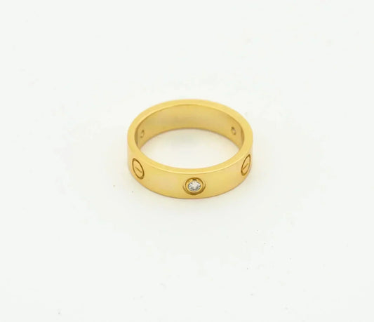 [Psychic Jewelrys]LOVE RING 4MM 1 DIAMOND GOLD