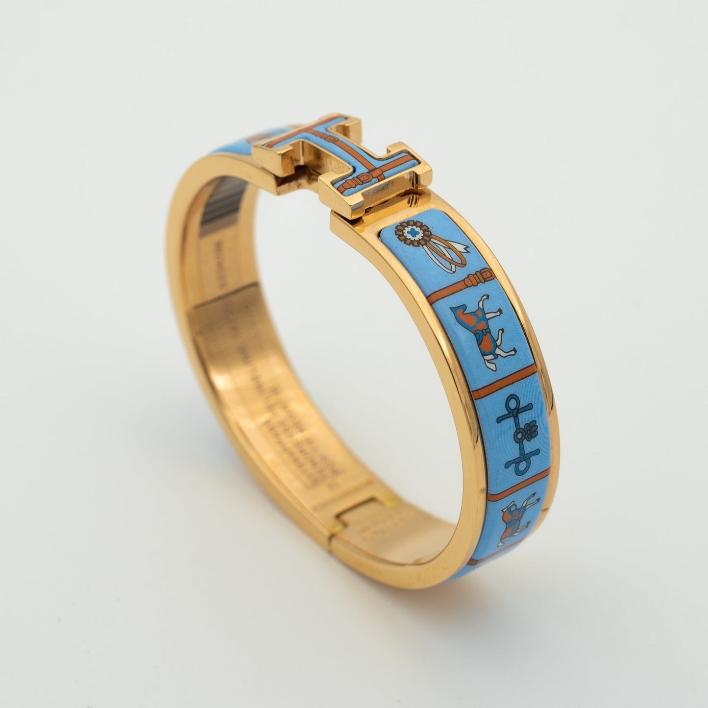 [Psychic Jewelrys]H PINK GOLD BRACELET BLUE CERAMIC