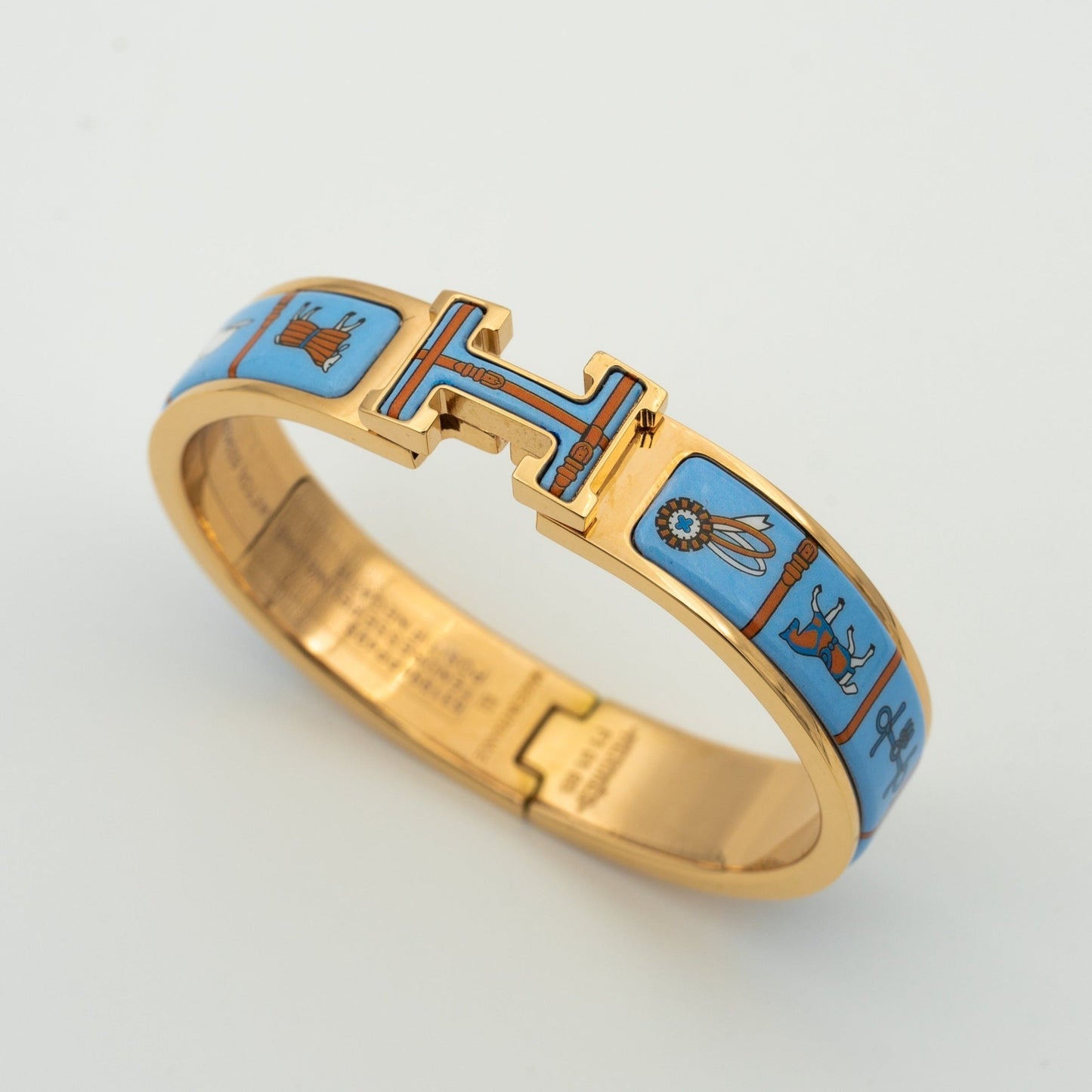 [Psychic Jewelrys]H PINK GOLD BRACELET BLUE CERAMIC