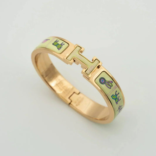 [Psychic Jewelrys]H PINK GOLD BRACELET CREAM CERAMIC