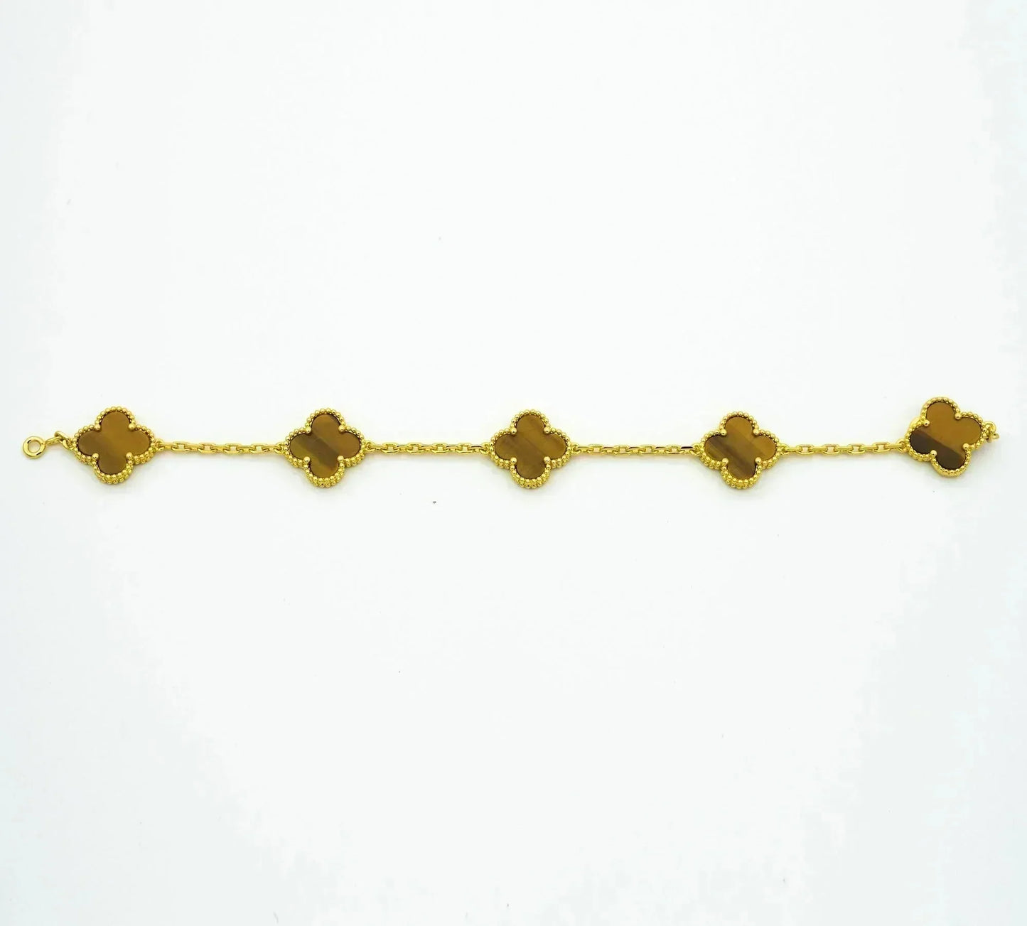 [Psychic Jewelrys]CLOVER  5 MOTIFS TIGER EYE BRACELET