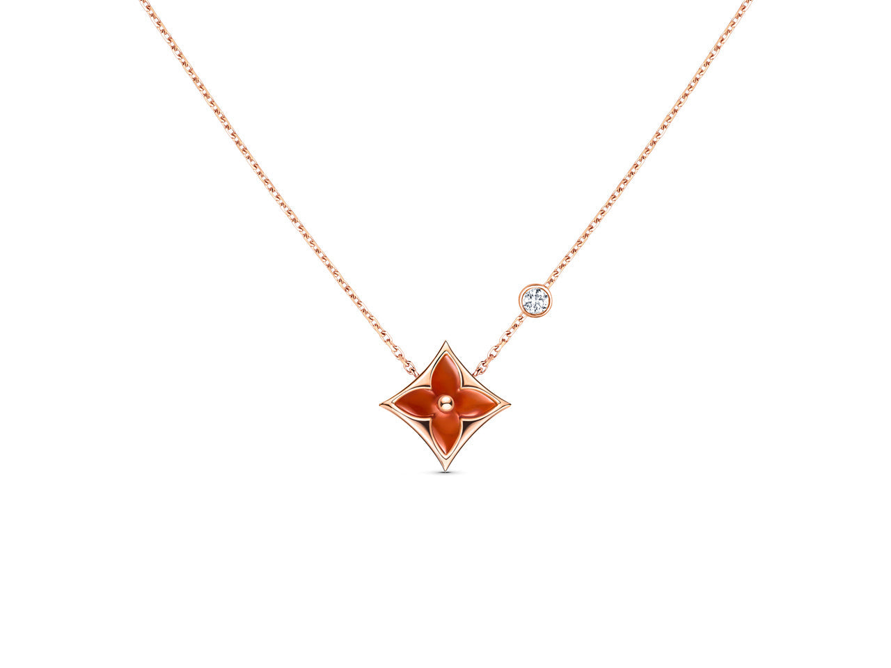[Psychic Jewelrys]STAR NECKLACE PINK GOLD 1 DIAMOND
