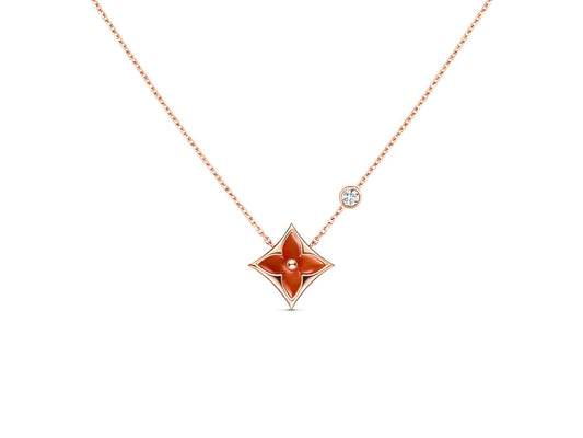 [Psychic Jewelrys]STAR NECKLACE PINK GOLD 1 DIAMOND