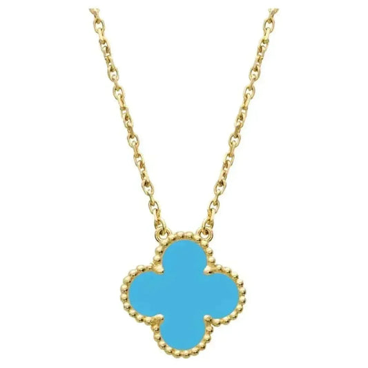 [Psychic Jewelrys]CLOVER 15MM VINTAGE TURQUOISE NECKLACE