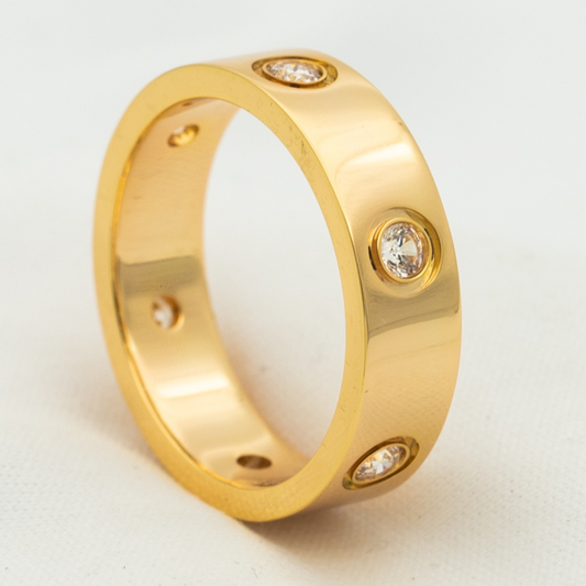 [Psychic Jewelrys]LOVE RING 5.5MM 6 DIAMONDS PINK GOLD