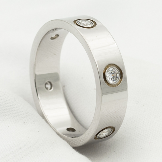[Psychic Jewelrys]LOVE RING 5.5MM 6 DIAMONDS SILVER