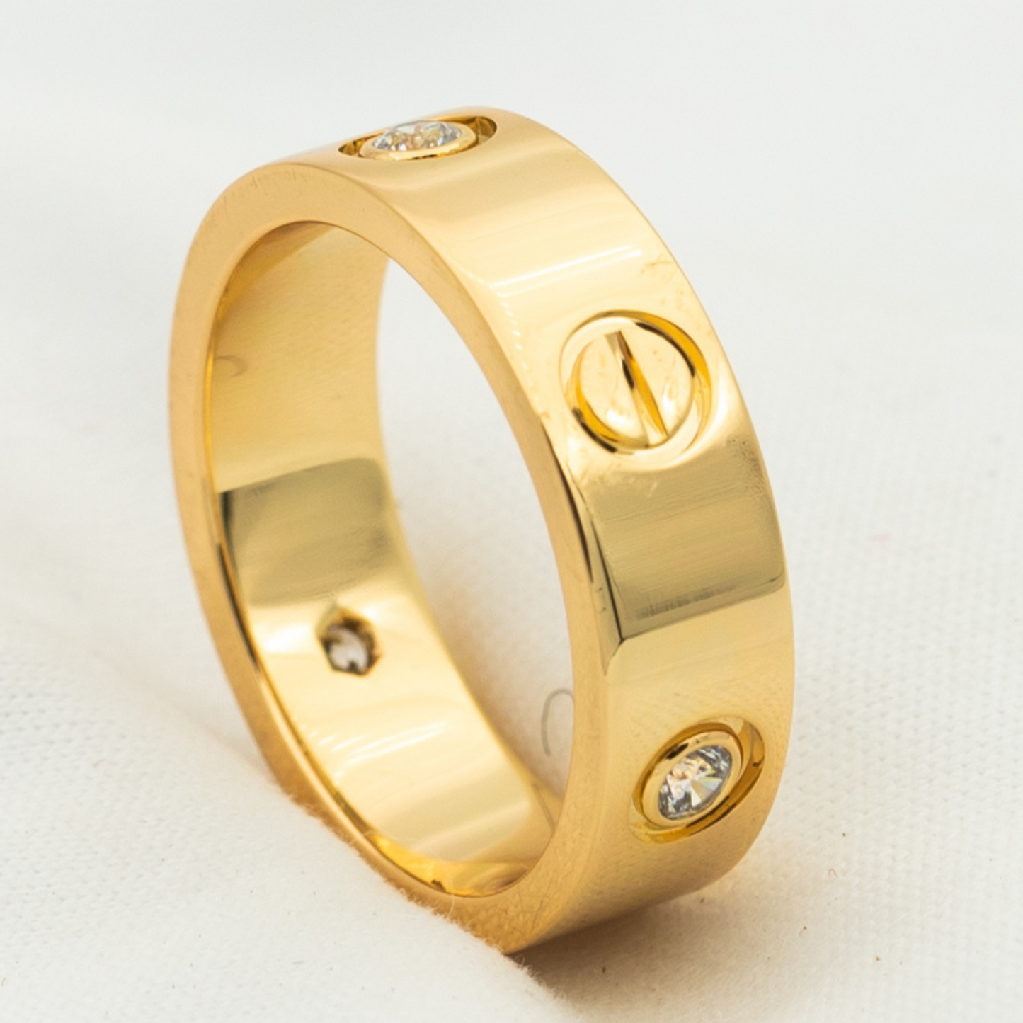 [Psychic Jewelrys]LOVE RING 5.5MM 3 DIAMONDS PINK GOLD