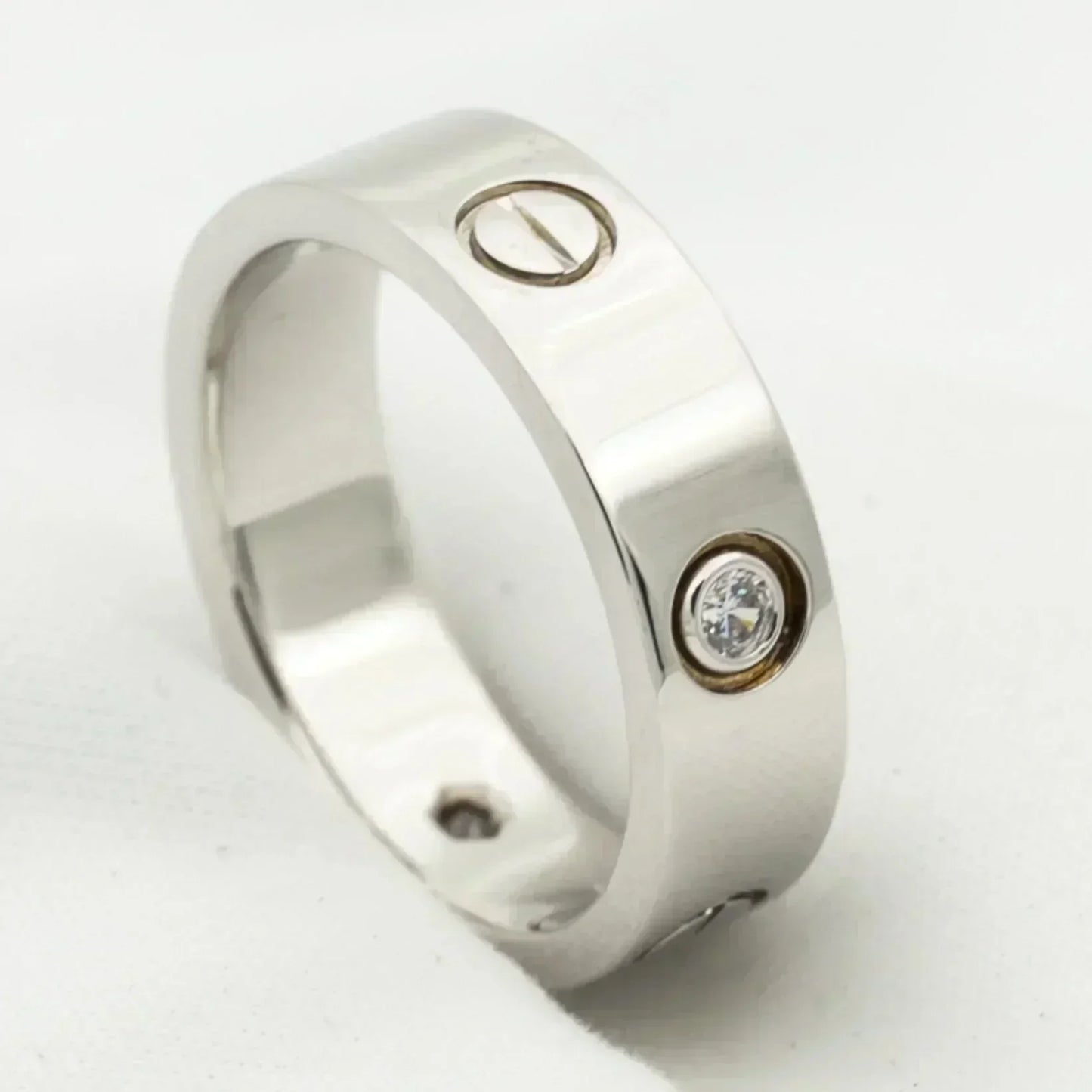 [Psychic Jewelrys]LOVE RING 5.5MM 3 DIAMONDS SILVER