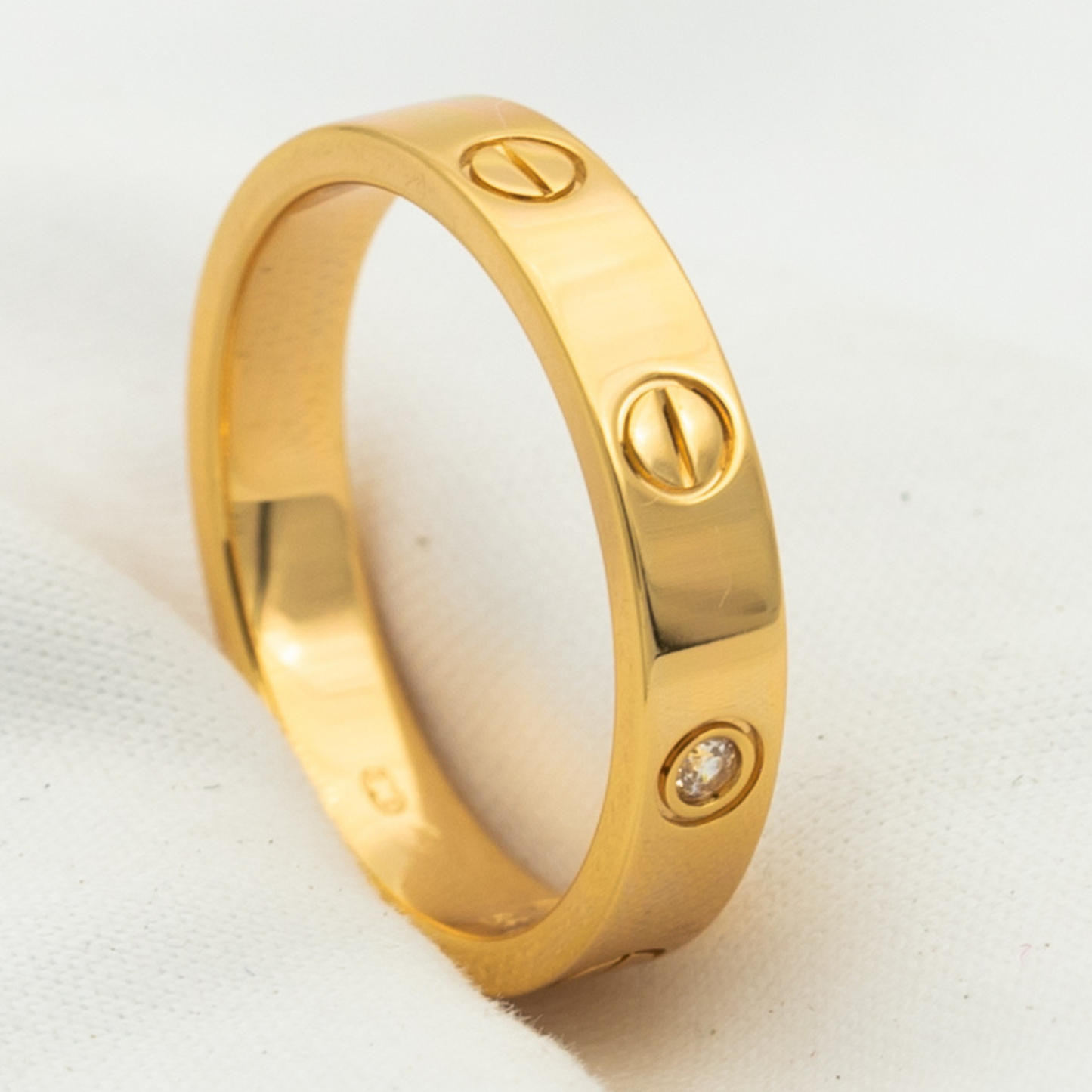 [Psychic Jewelrys]LOVE RING 4MM 1 DIAMOND PINK GOLD