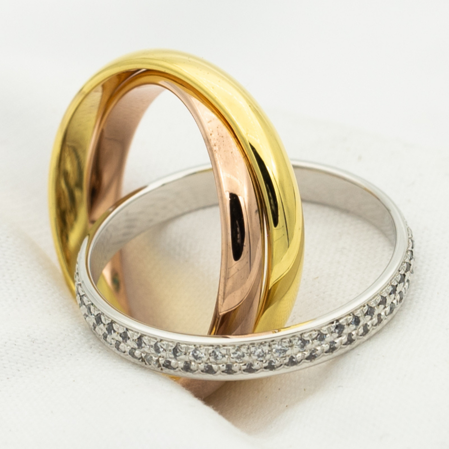 [Psychic Jewelrys]TRINITY RING GOLD PINK GOLD SILVER DIAMONDS