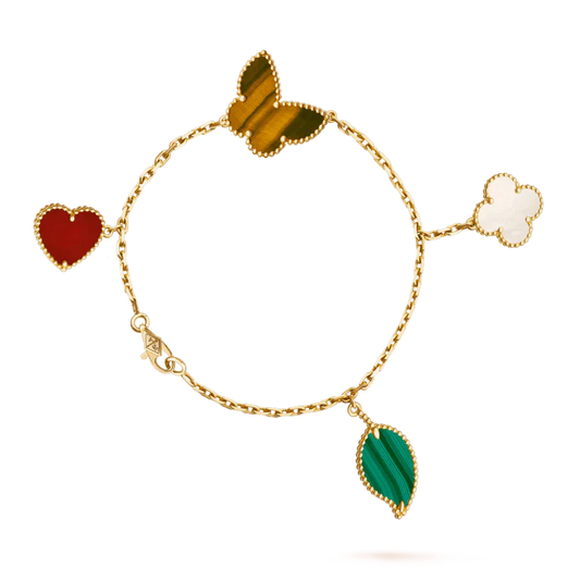 [Psychic Jewelrys]LUCKY SPRING 5 MOTIF GOLD BRACELET