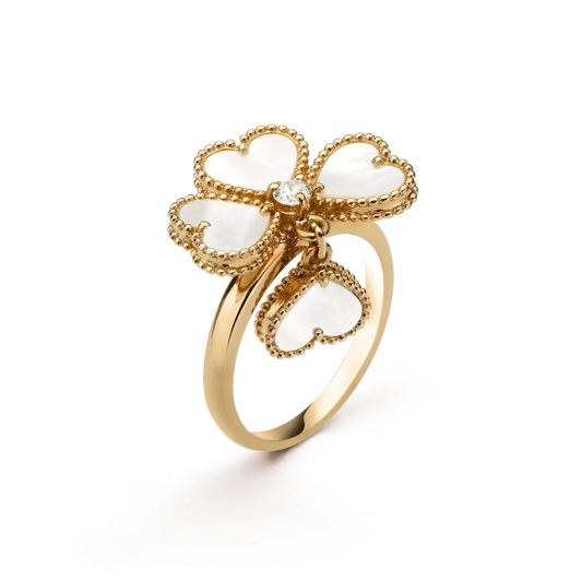 [Psychic Jewelrys]SWEET CLOVER WHITE MOP RING