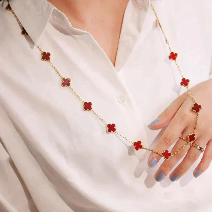 [Psychic Jewelrys]CLOVER 20 MOTIFS CARNELIAN NECKLACE