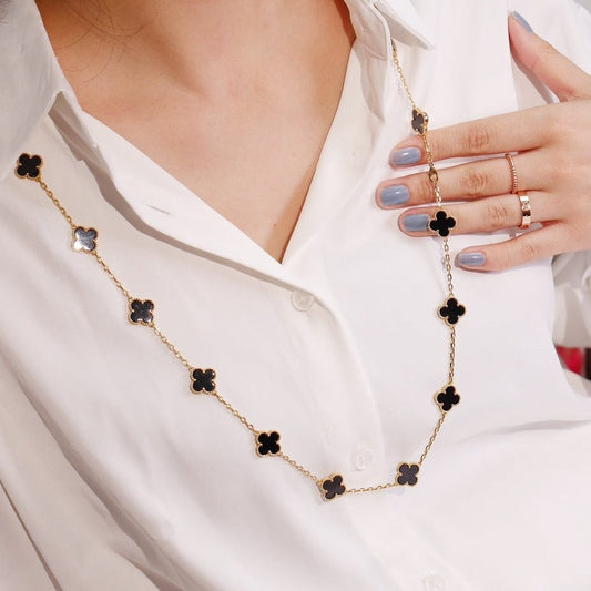 [Psychic Jewelrys]CLOVER 20 MOTIFS ONYX ROSE GOLD