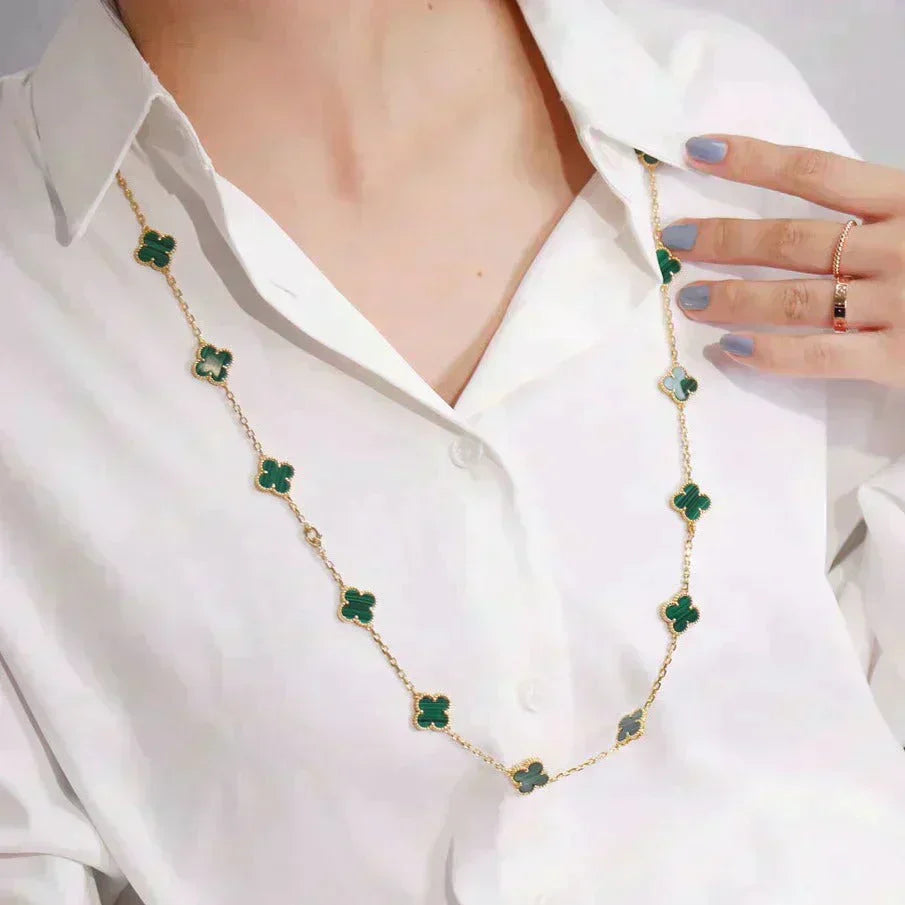 [Psychic Jewelrys]CLOVER 20 MOTIFS MALACHITE GOLD
