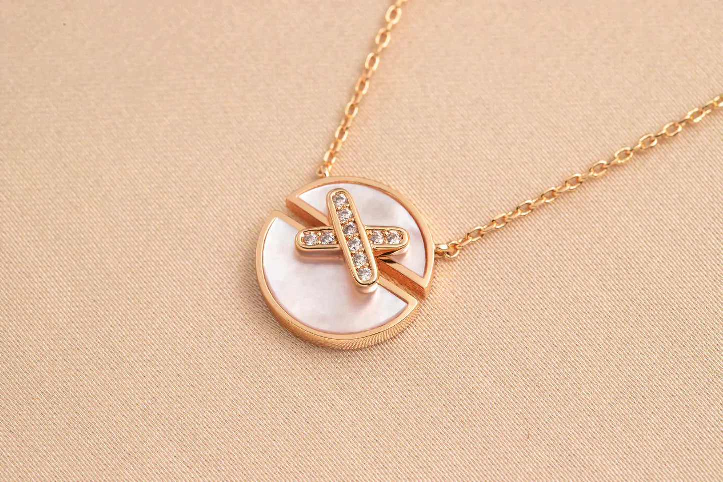 [Psychic Jewelrys]JEUX DE ROSE GOLD DIAMOND NECKLACE