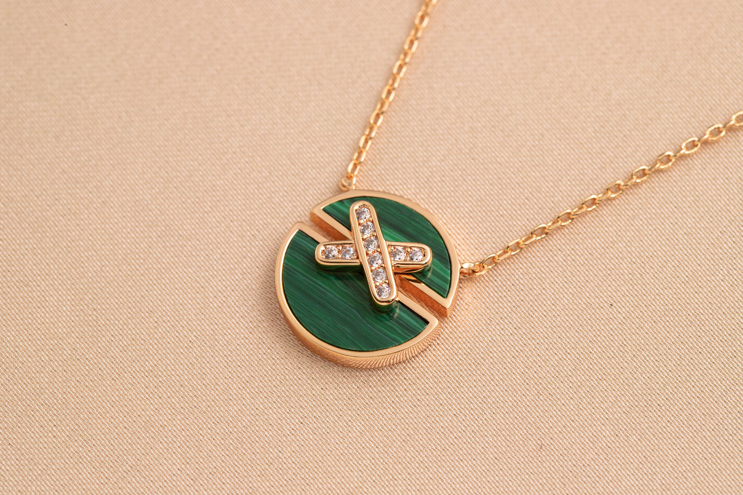 [Psychic Jewelrys]JEUX DE PINK GOLD DIAMOND NECKLACE