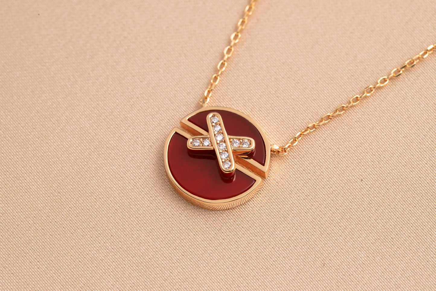 [Psychic Jewelrys]JEUX DE PINK GOLD DIAMOND NECKLACE