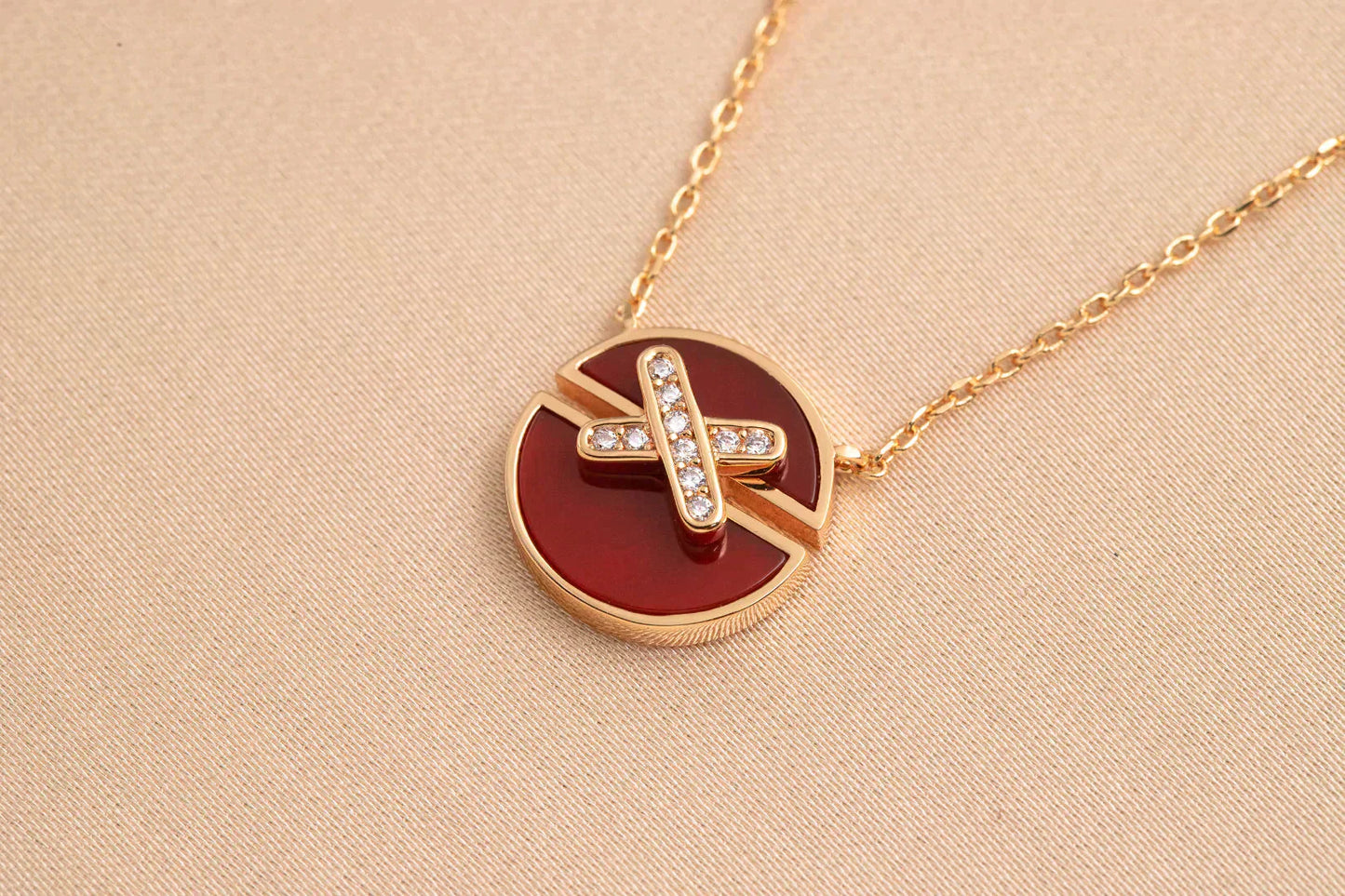 [Psychic Jewelrys]JEUX DE ROSE GOLD DIAMOND NECKLACE