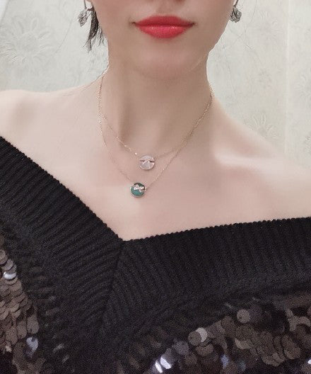 [Psychic Jewelrys]JEUX DE ROSE GOLD DIAMOND NECKLACE