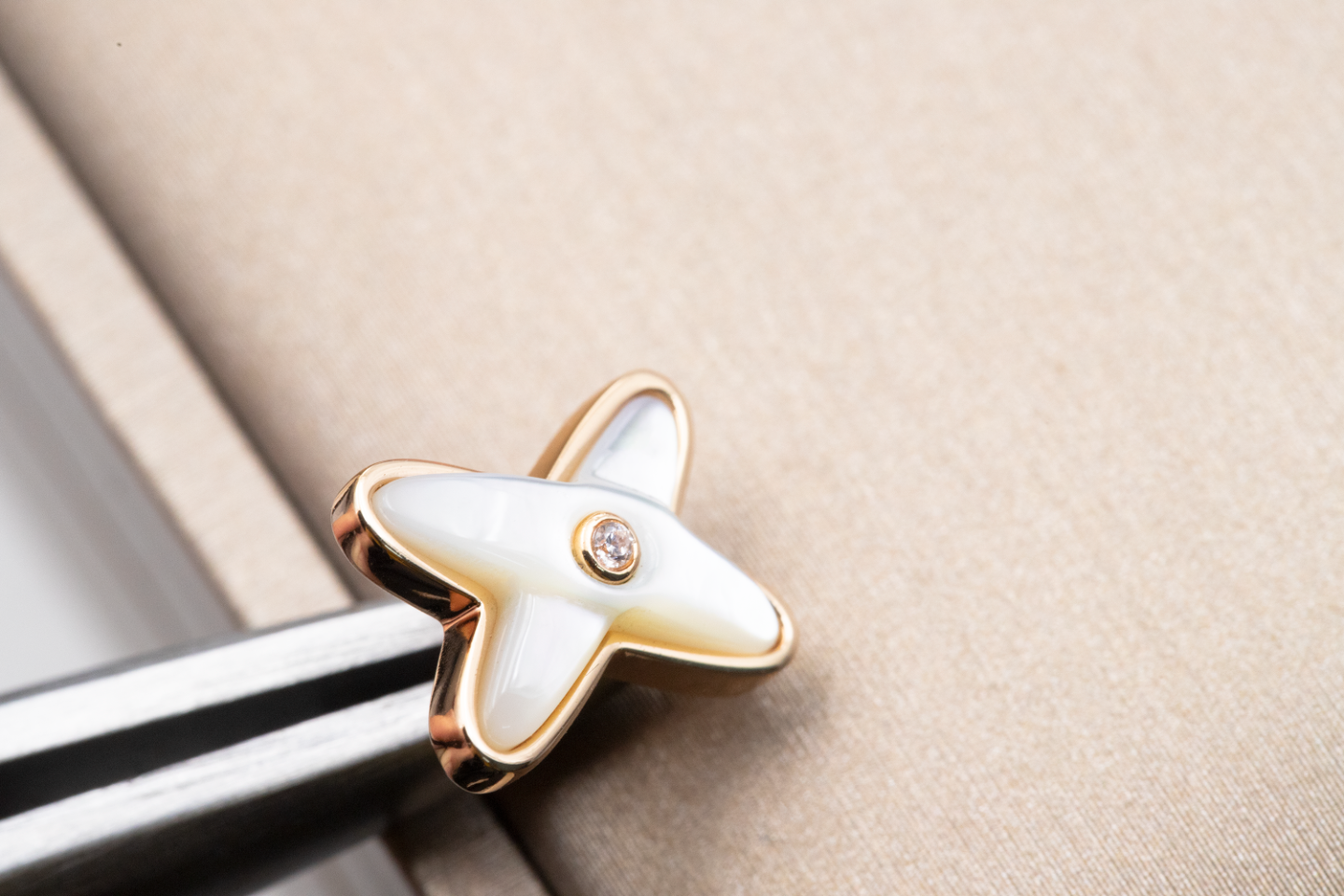 [Psychic Jewelrys]JEUX DE WHITE MOP PINK GOLD DIAMOND EARRINGS