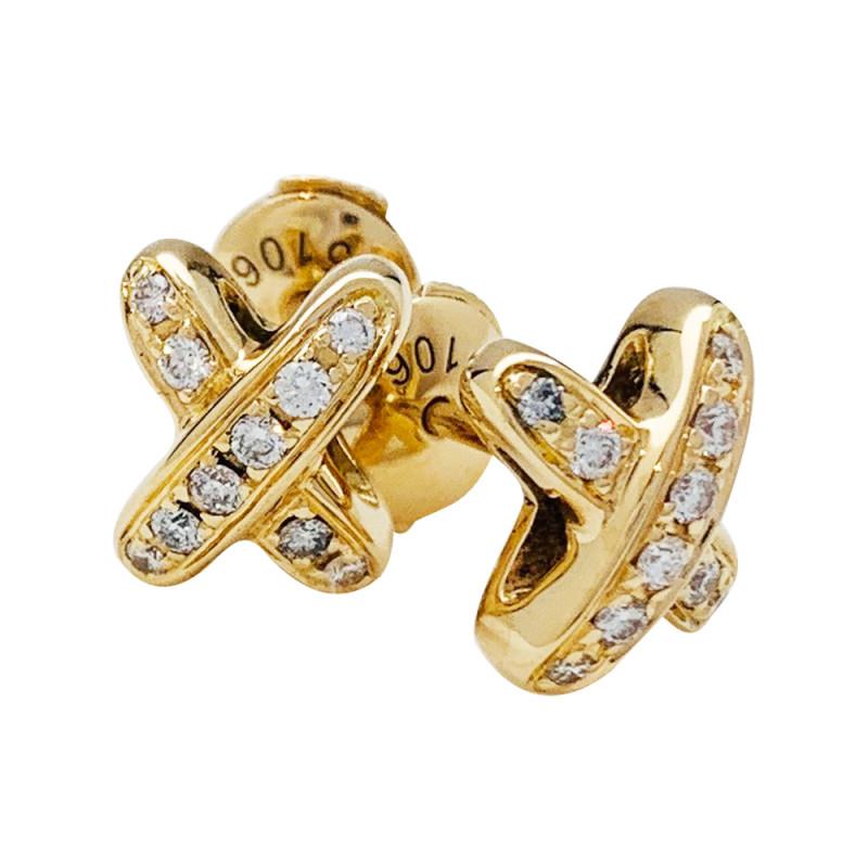 [Psychic Jewelrys]JEUX DE GOLD DIAMOND EARRINGS