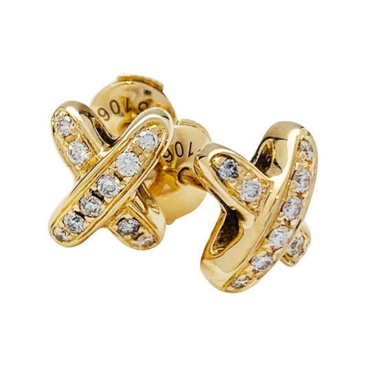 [Psychic Jewelrys]JEUX DE GOLD DIAMOND EARRINGS