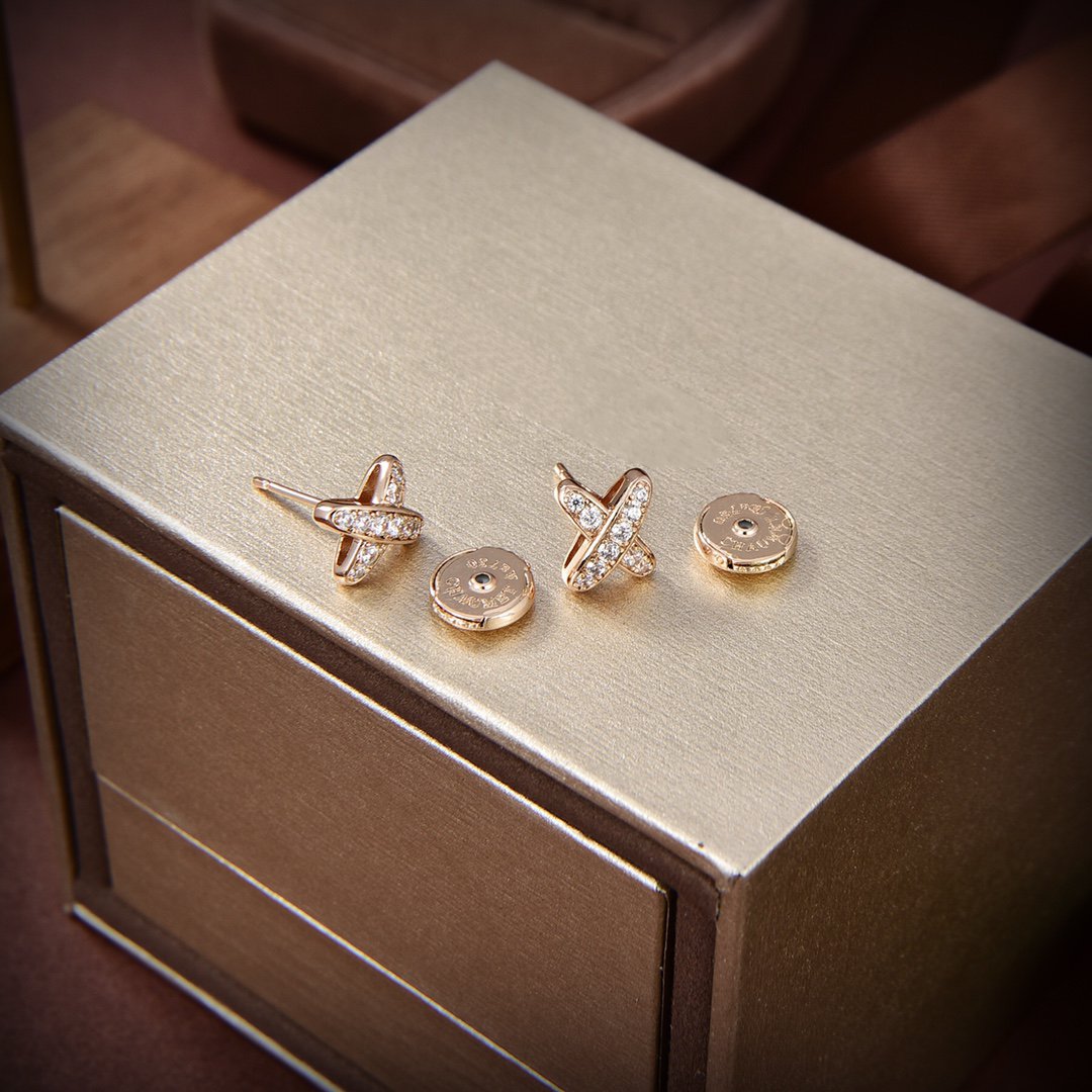 [Psychic Jewelrys]JEUX DE GOLD DIAMOND EARRINGS