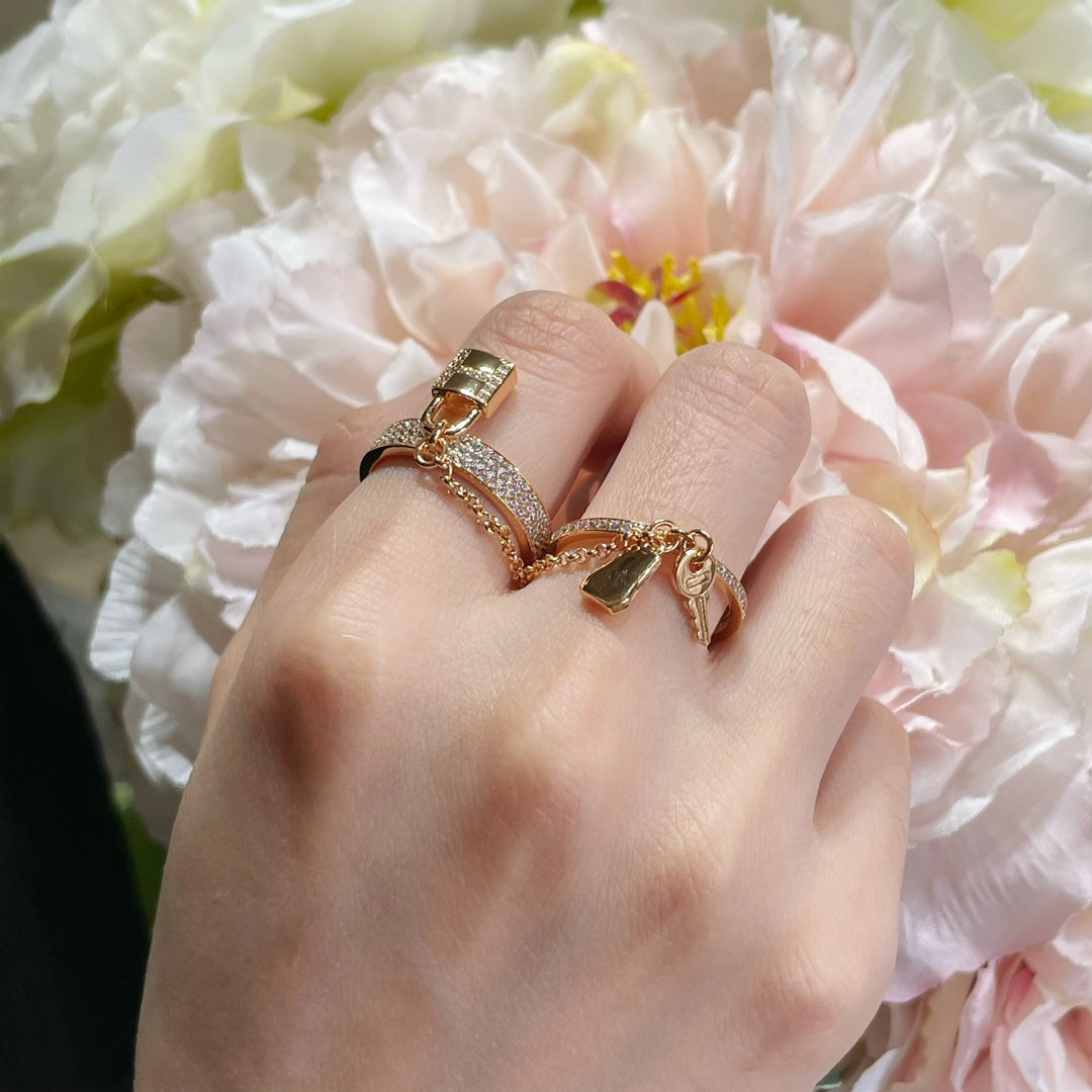 [Psychic Jewelrys]HM KELLY CLOCHETTE DOUBLE RING IN  WITH DIAMONDS