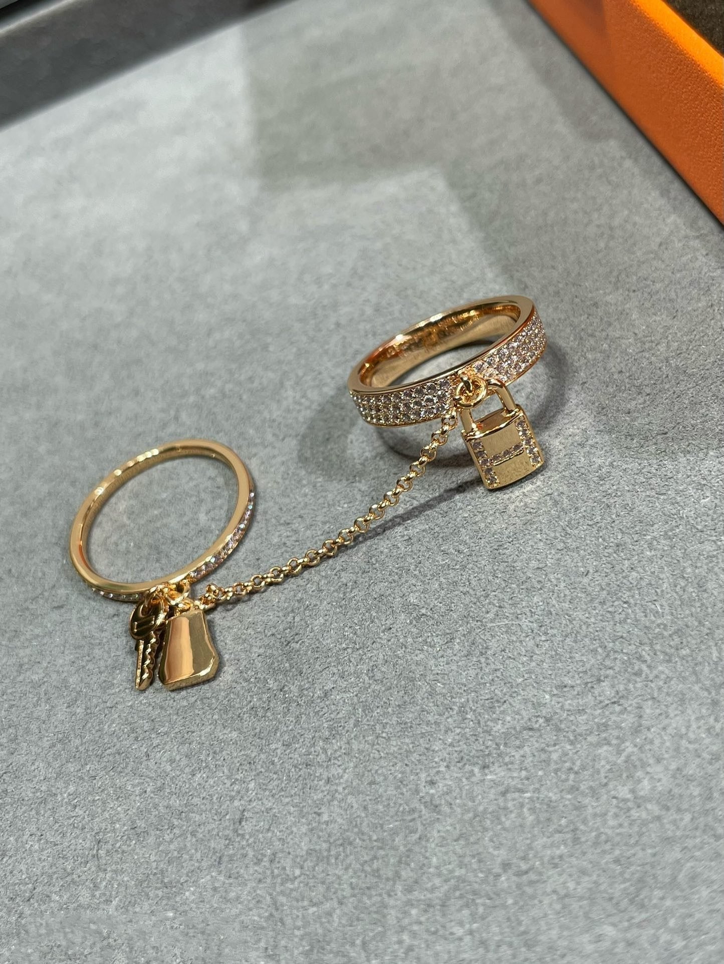 [Psychic Jewelrys]HM KELLY CLOCHETTE DOUBLE RING IN  WITH DIAMONDS